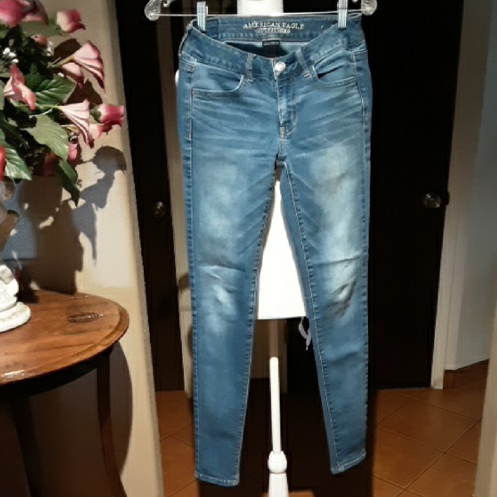 American Eagle Outfitters Blue Skinny Jeans with Stretch